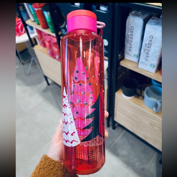Starbucks Plastic Water Bottle Christmas Tree Tumbler Cup Limited Edition 2021 - Picture 8 of 9
